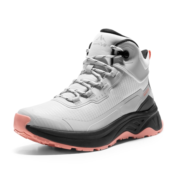 Women's Water-Resistant Lightweight Hiking Boots - GREY PINK -  0